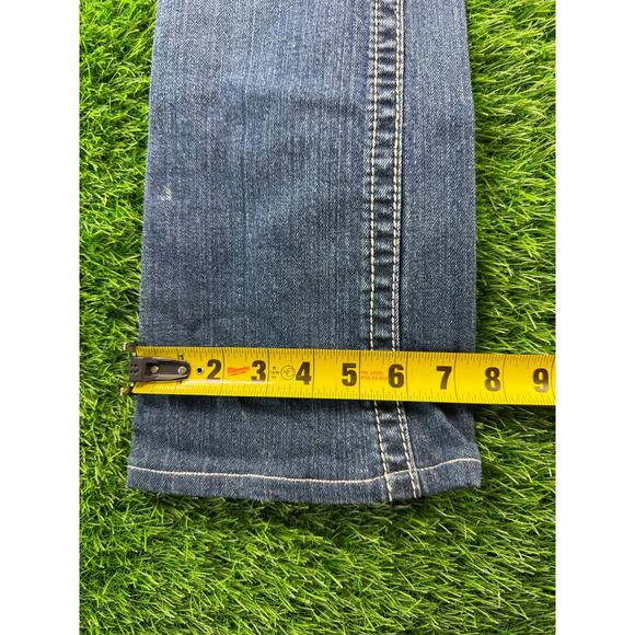 Miss Me Womens Bootcut Jeans Dark Wash Bling Stretch Low Rise Sz 25 32L Y2K Flap - Picture 11 of 13